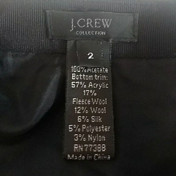 J Crew Womens 2 Skirt Black Sequined Silk and Tweed Festive Party Holiday Club - Picture 5 of 5